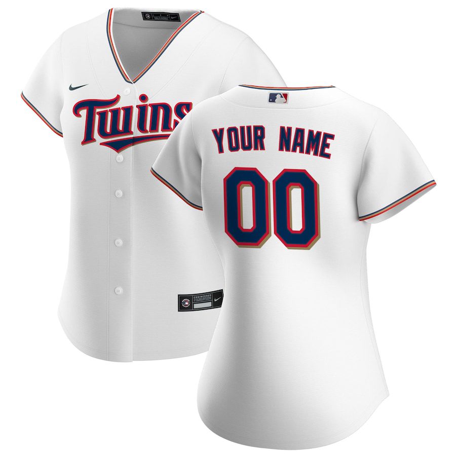 Womens Minnesota Twins Nike White Home Replica Custom MLB Jerseys